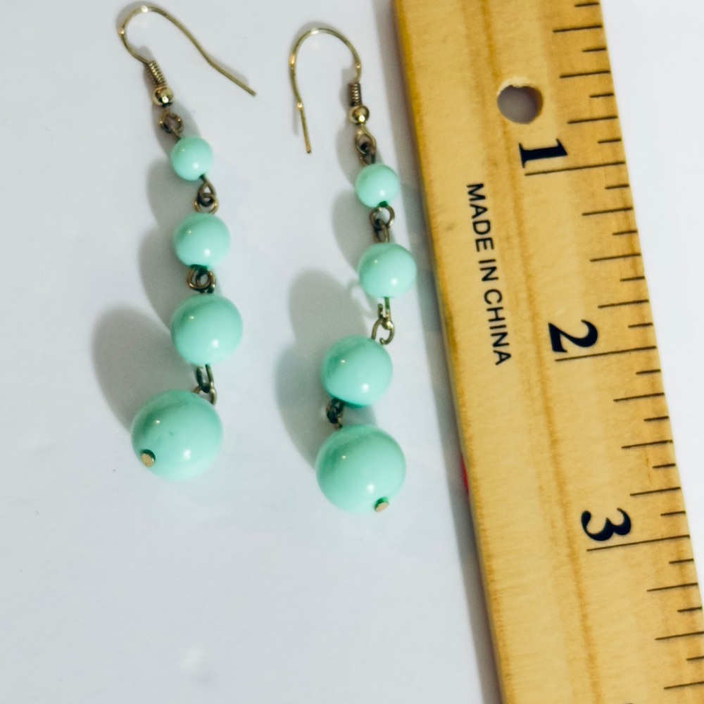 Y2k‎ Retro Multi-strand turquoise beaded necklace and earring set - Picture 4 of 5